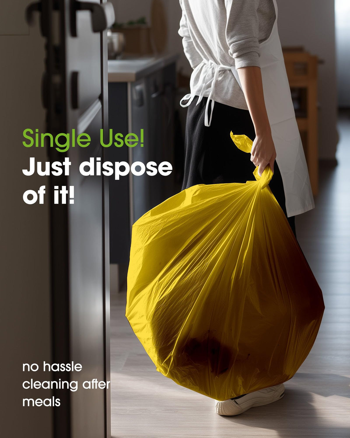 Pureegg disposable tablecloth simplifies cleanup after gatherings.