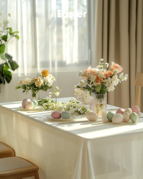 Pureegg tablecloth makes cleanup easy after events.