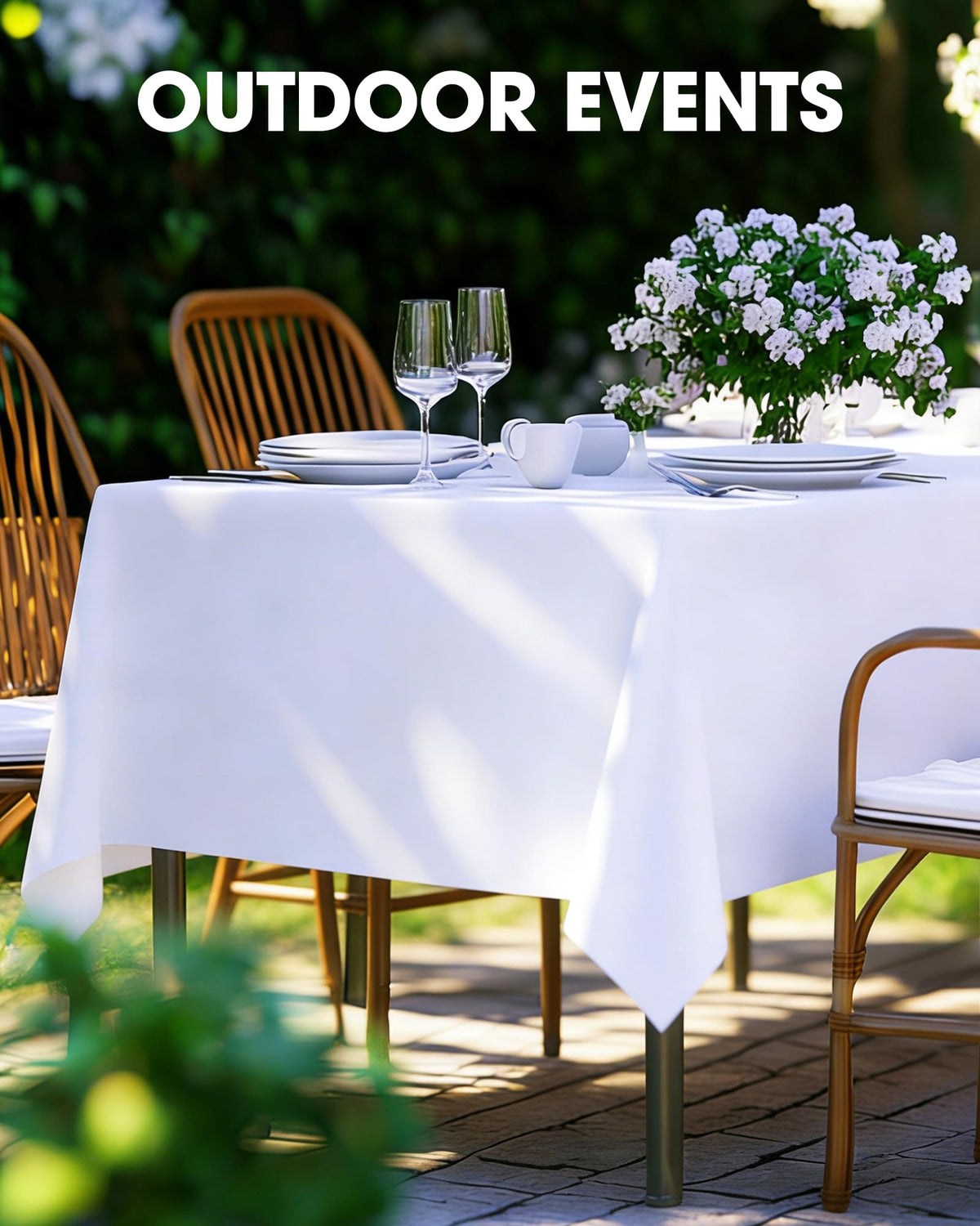 Pureegg tear-resistant tablecloth supports busy moments during events.