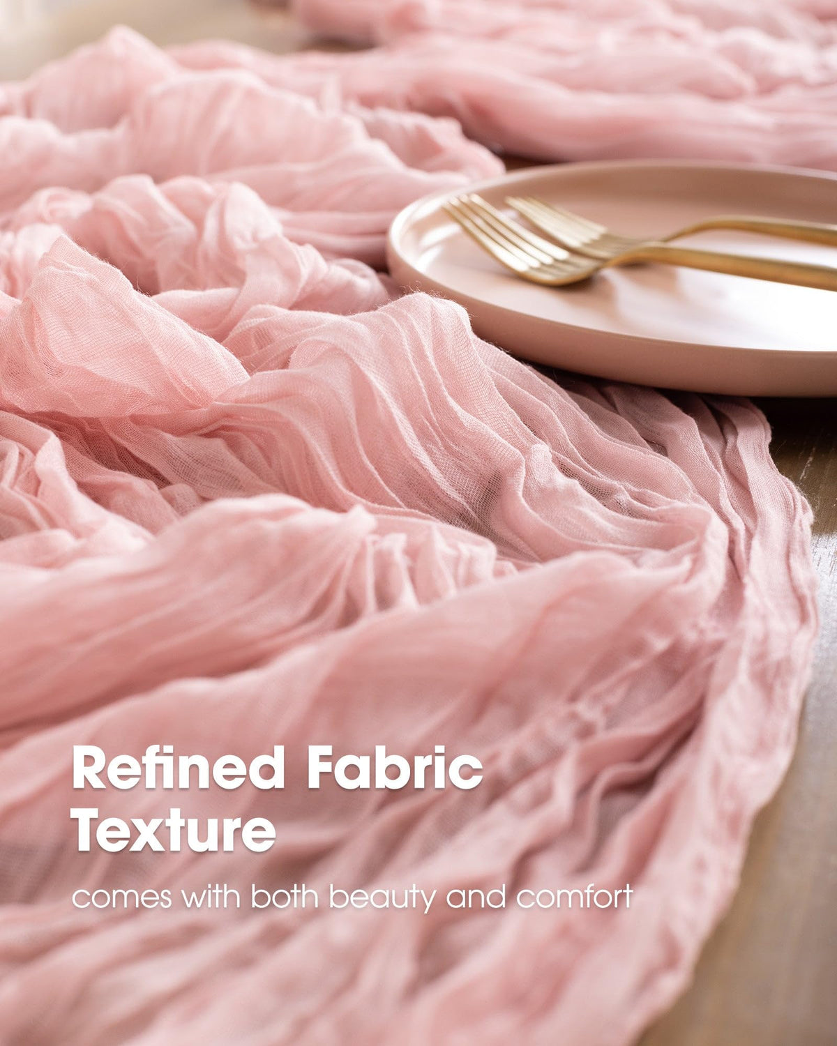 Pureegg wrinkle texture cheesecloth runner adds vintage charm to baby showers.