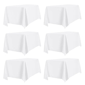 PureFit six-pack rectangle white tablecloth 60x102 inch for home dining and events.