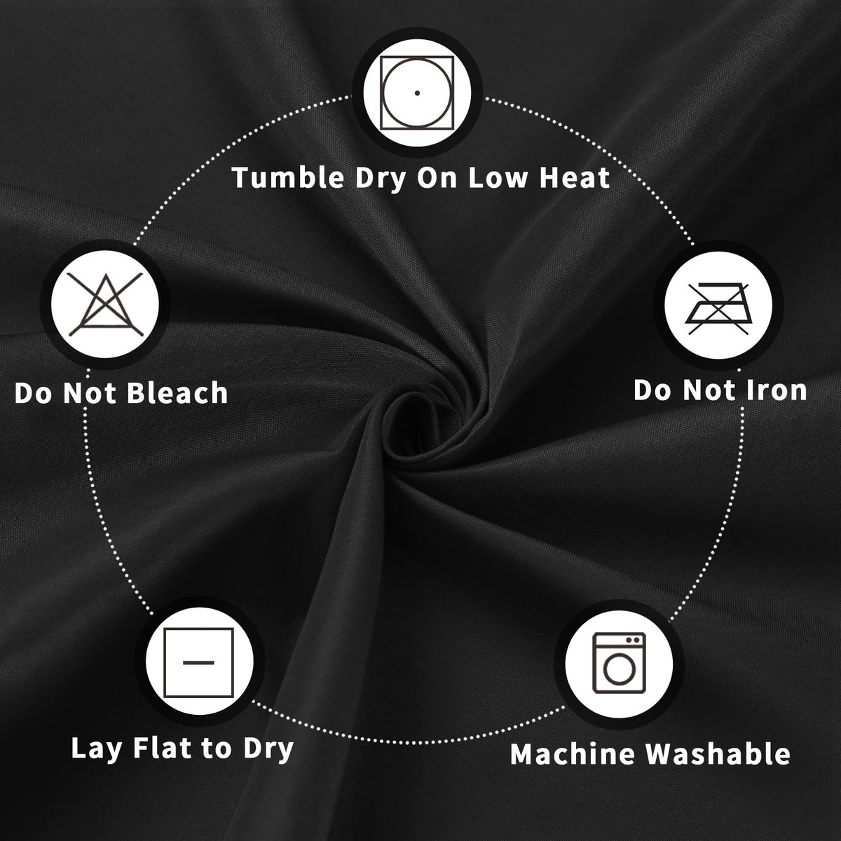 Machine washable PureFit tablecloth offers easy care and durable color retention.