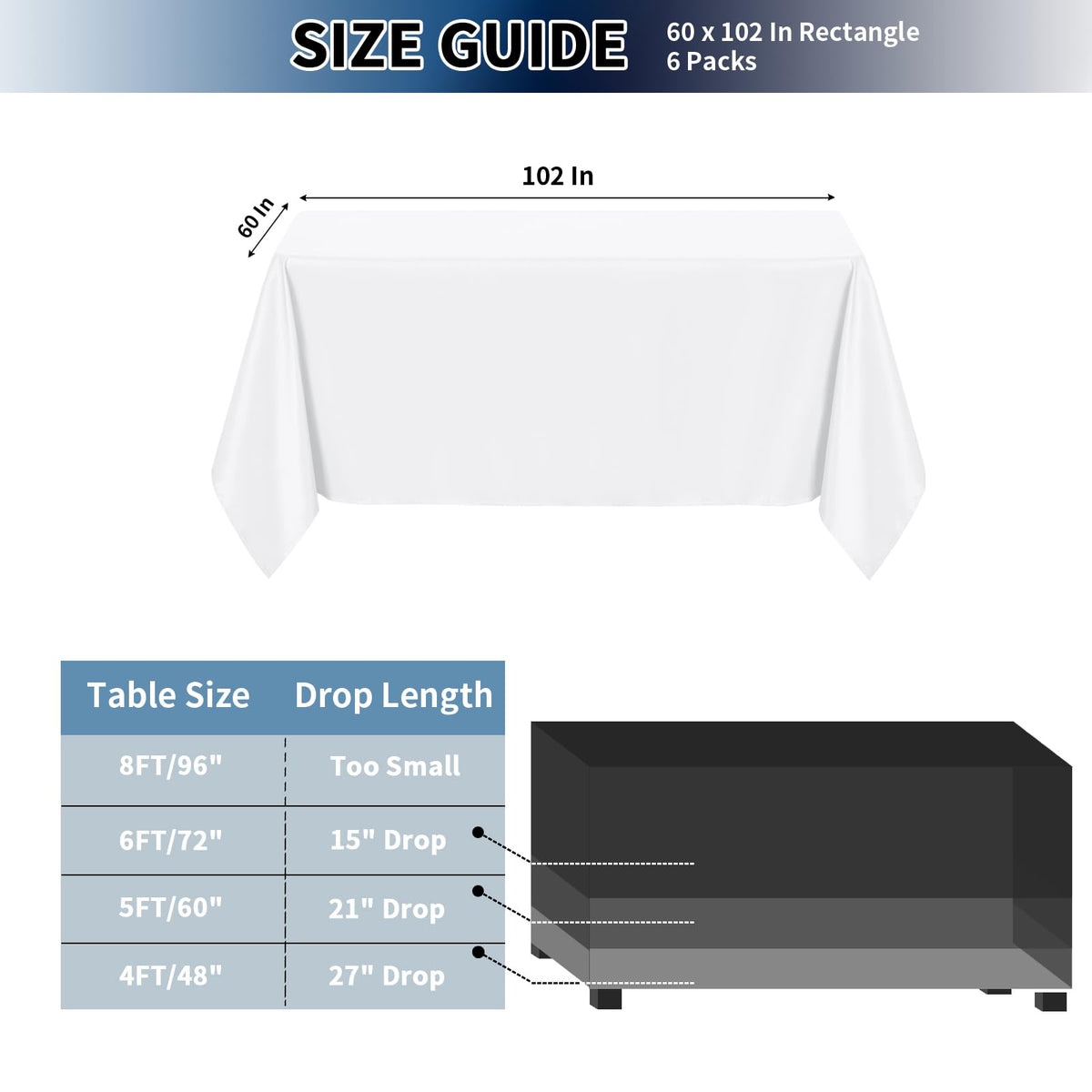 PureFit multifunctional tablecloth ideal for weddings, banquets, and party setups.