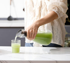 Purefold fridge-ready carafe preserves freshness for cold drinks.