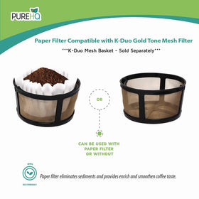 PureHQ disposable paper filters simplify cleanup after a busy morning.