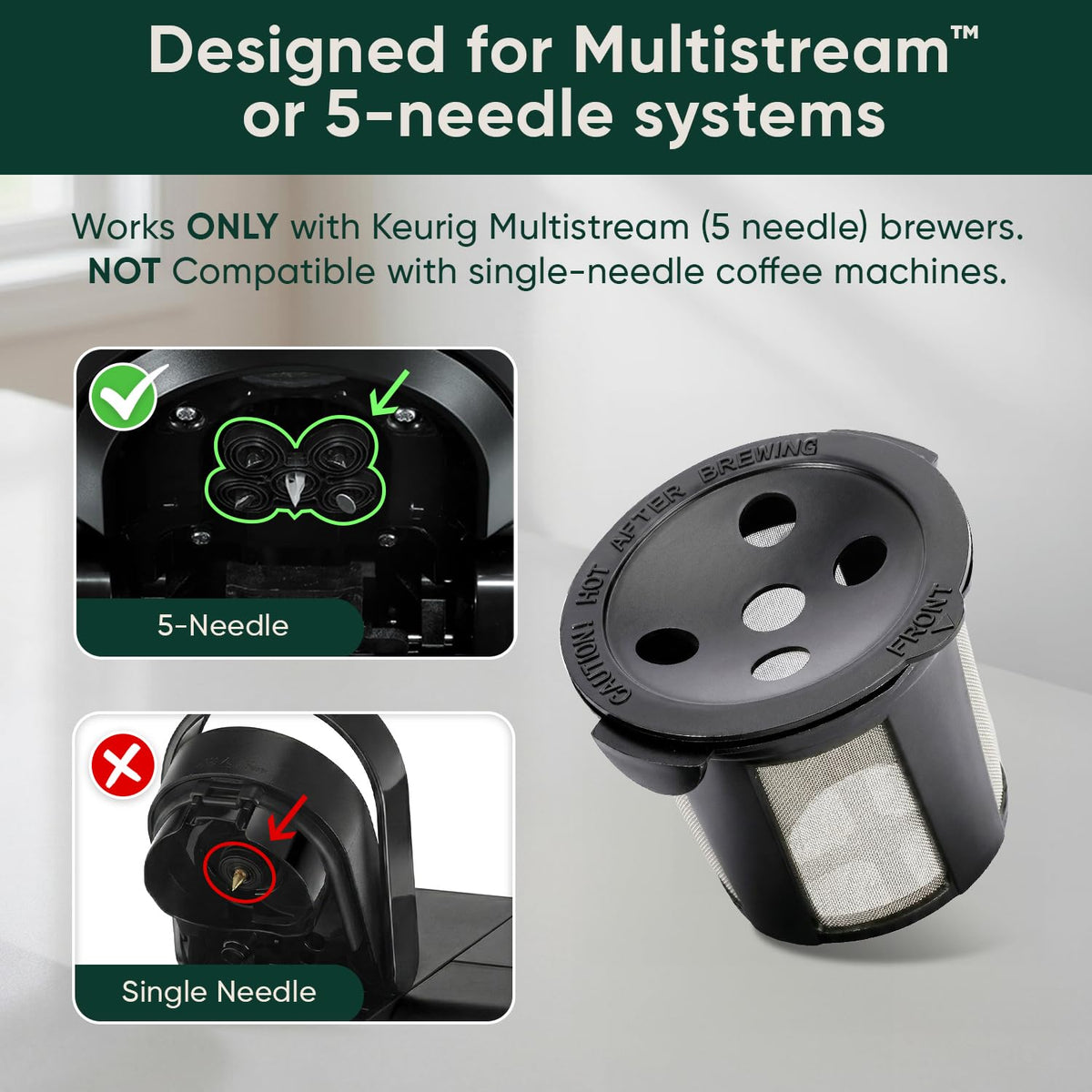 PUREHQ reusable K cup for K Brew Chill with Multistream for even extraction
