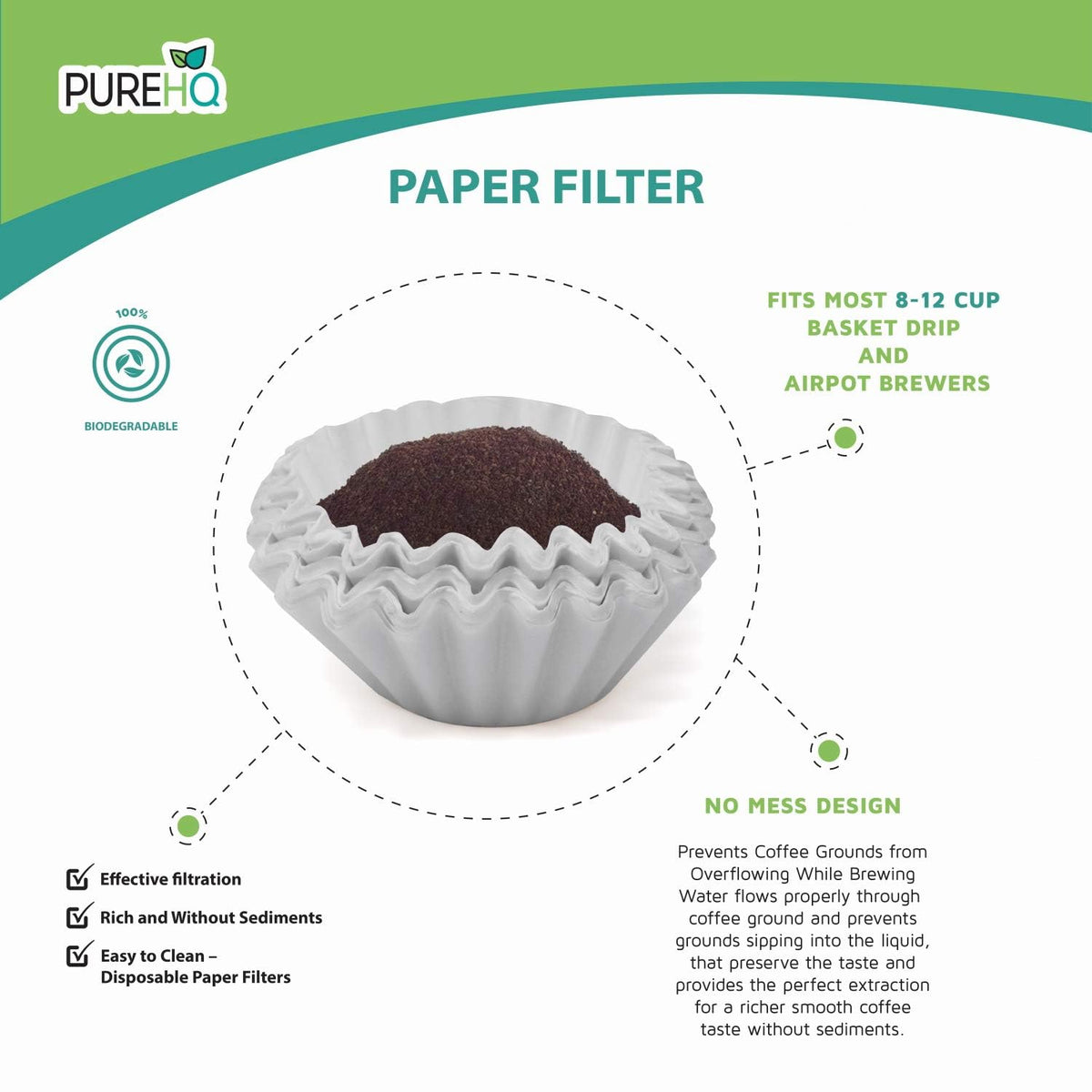 PureHQ sediment-free filters reduce grit for a smoother brew in K-Duo carafes.