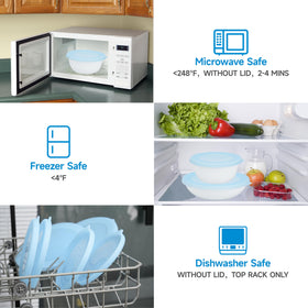 Four-pack Purekra silicone lids for Corelle 28oz bowls, ready for daily meal prep.