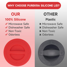 Purekra silicone lids are microwave-safe for reheating convenience