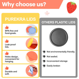 Purekra silicone is microwave and dishwasher safe for quick cleanup of lids.