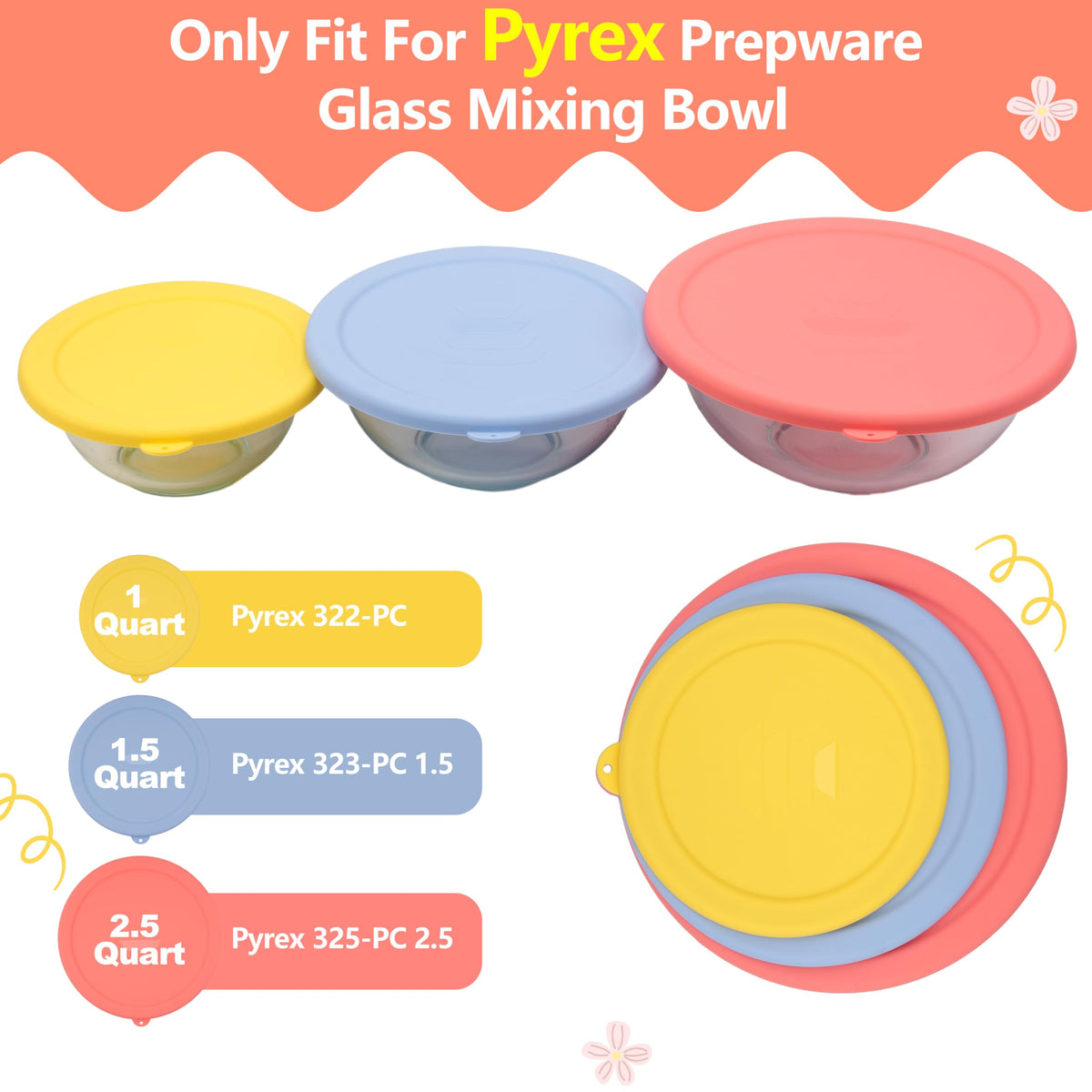 Purekra Pyrex 325 lid for 2.5 qt bowl keeps leftovers sealed