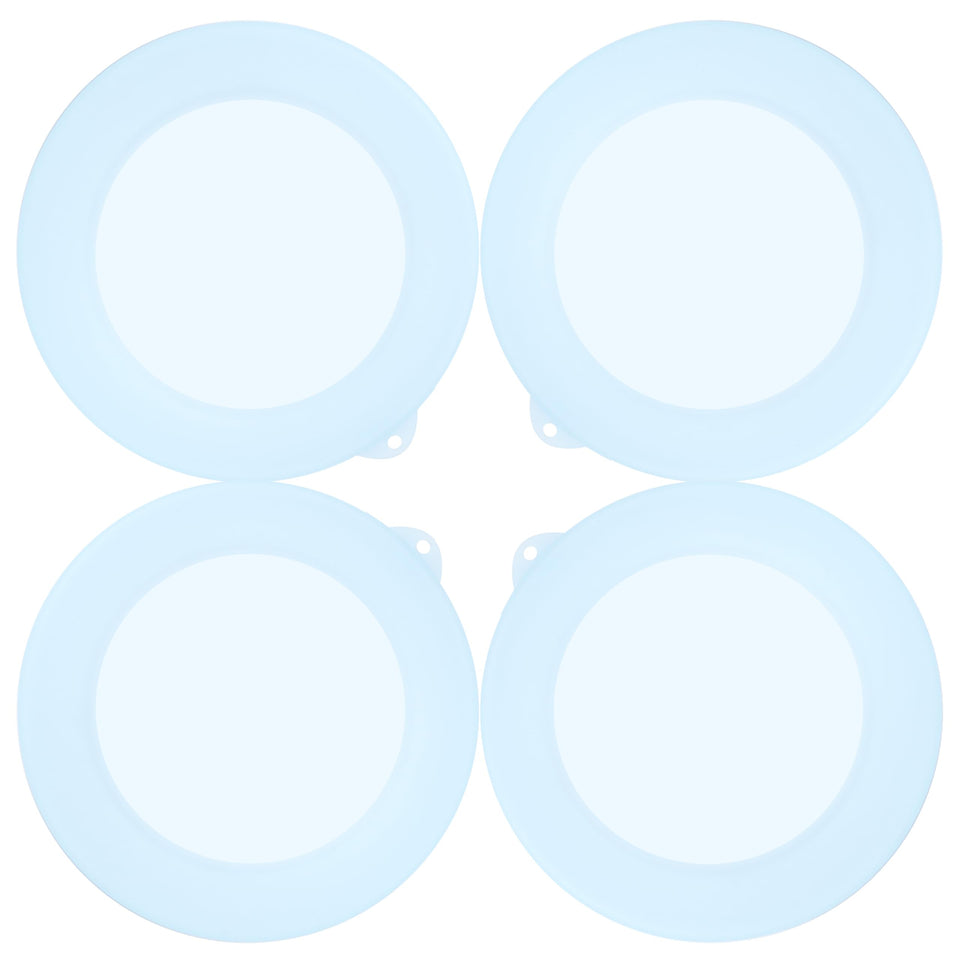 Purekra silicone lid for Corelle 18-oz bowl, close-up shows snug spill-proof fit.
