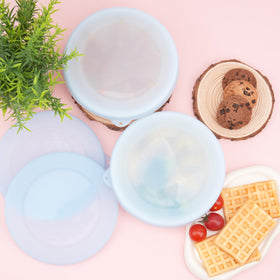Purekra silicone lid for Corelle 18-oz bowl, easy to stack with lids.