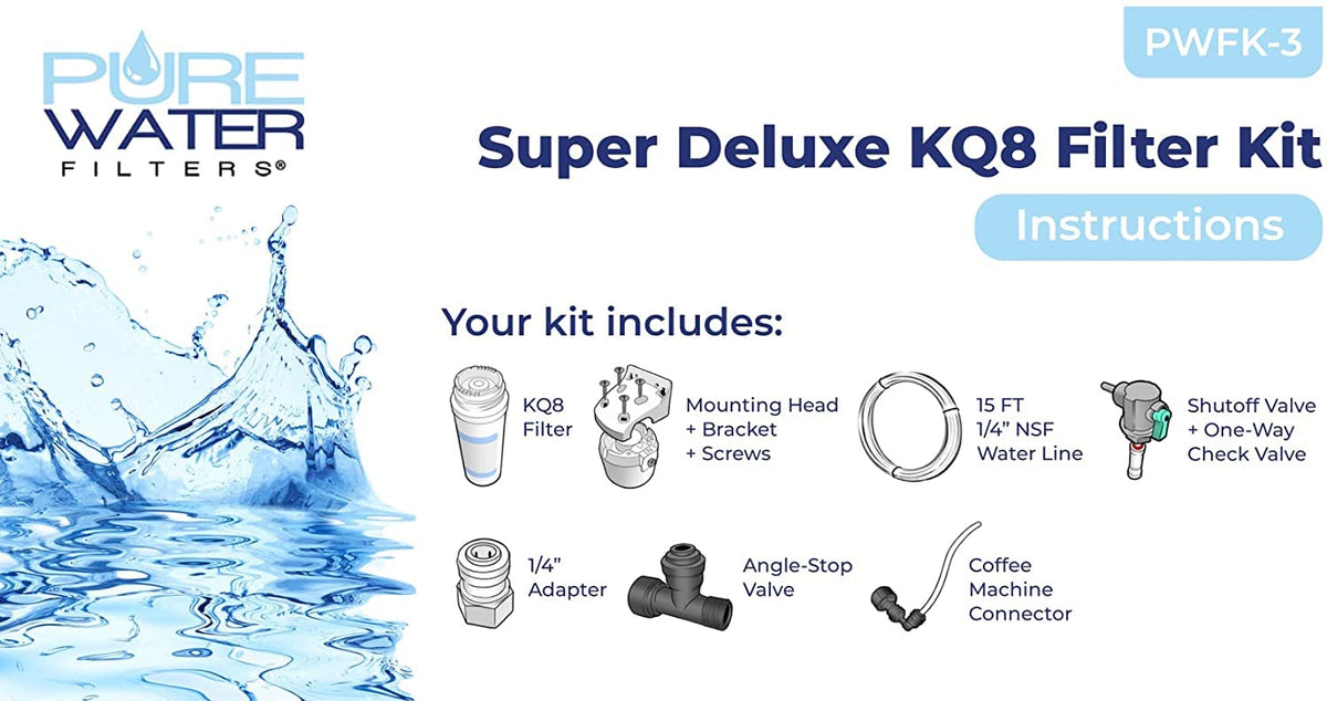 PureWater Kq8 angle stop valve offers precise flow control.