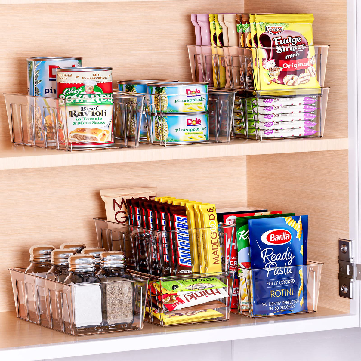 Puricon clear stackable bin ideal for countertops and shelves