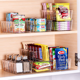 Puricon clear stackable bin ideal for countertops and shelves