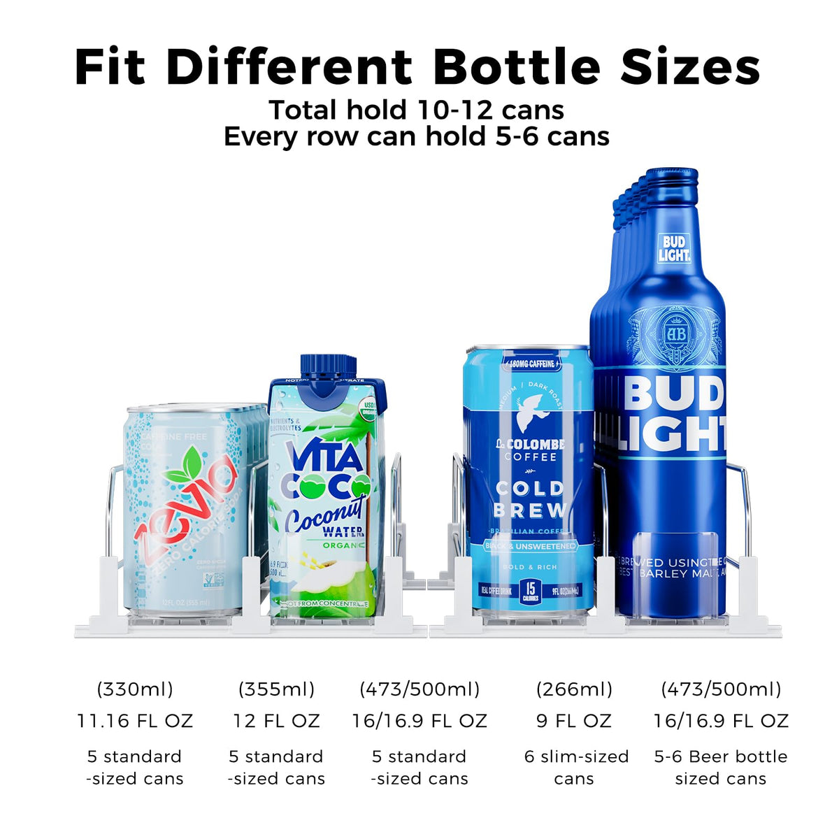 Puricon adjustable-width design adapts to different beverage sizes.