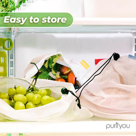 Purifyou color-coded tare tags on bags for fast checkout and weight tracking