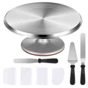 Puroma 12-inch cake turntable aluminum stand for stable decorating.