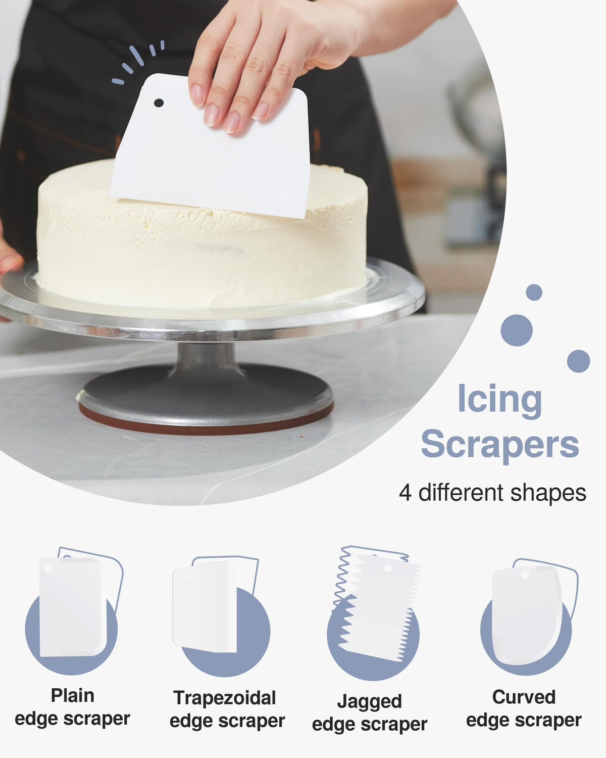 Puroma cake stand silicone bottom for steady grip.