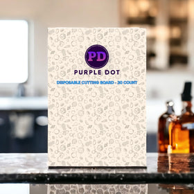 Purple Dot craft surface sheet protects tables during arts and crafts projects.