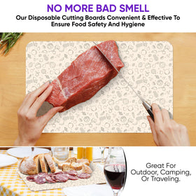 Purple Dot cutting board sheet for vegetables gives ample space for chopping and prep.
