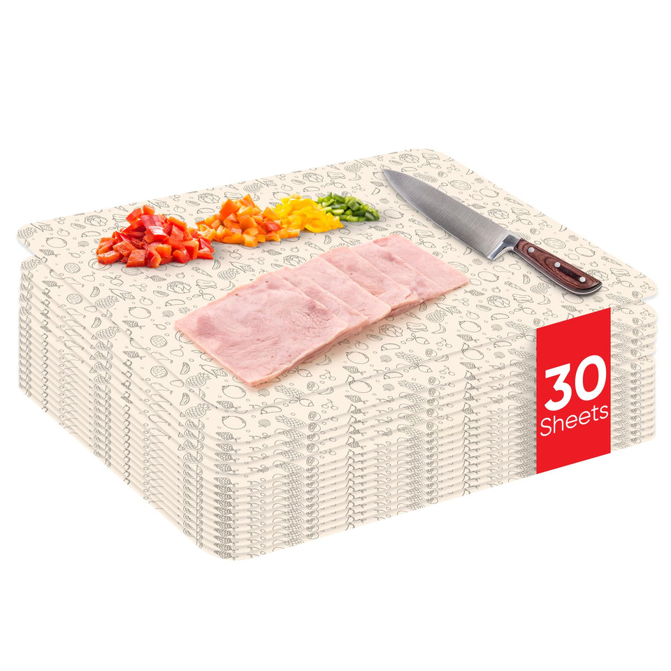 Purple Dot disposable cutting board sheet collection 30pcs for quick, hygienic meal prep on the go.