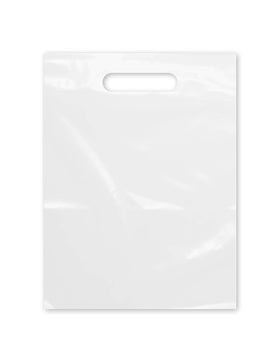Purple Q Crafts die-cut 9x12 bag, front view, sturdy packaging option for boutique items.