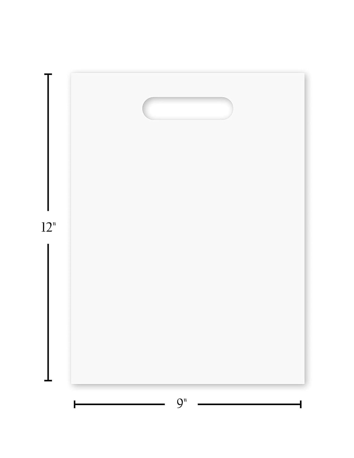 Purple Q Crafts bag, die-cut handle, side view showing clean white surface.