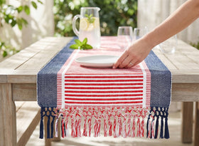 PurpleEssences cotton table runner brightens dining spaces with soft fabric and easy-care cleaning.