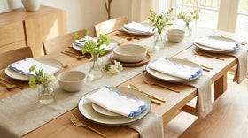 PurpleEssences eco-friendly cotton dining napkins support sustainable table styling