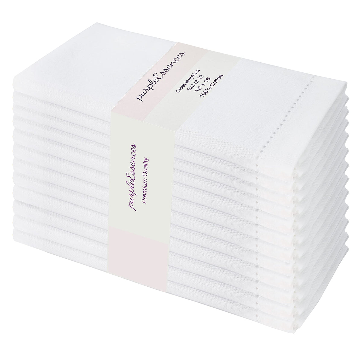 PurpleEssences 18x18 napkins with generous hems for added durability