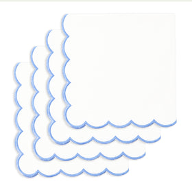 PurpleEssences scalloped-embroidery napkin 18x18 in white adds refined cotton texture to table decor for elegant dining