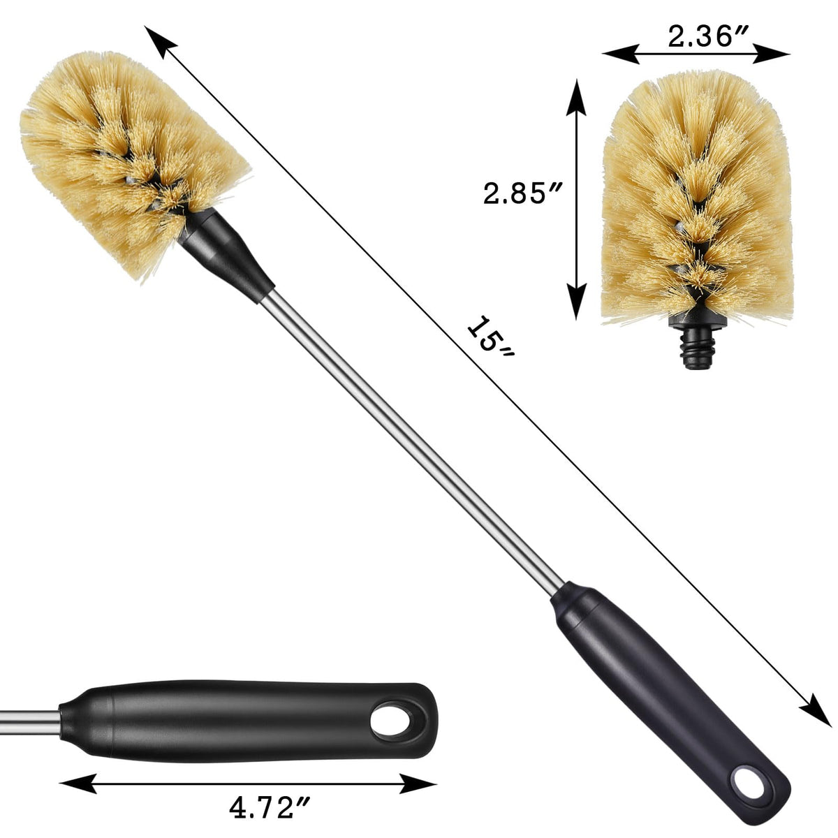 Purtribe soft-grip handle remains comfortable when wet during cleaning