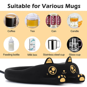 PUSEE Mug Warmer showing 3 temperature settings for precise warming.