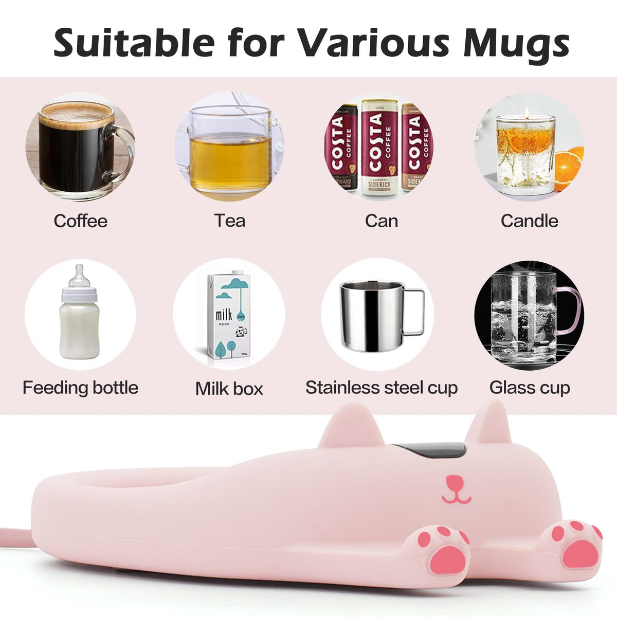 PUSEE mug warmer on a desk ideal for office beverage warmth
