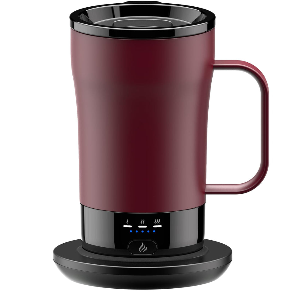 PUSEE self-heating mug front view for on-the-go enjoyment