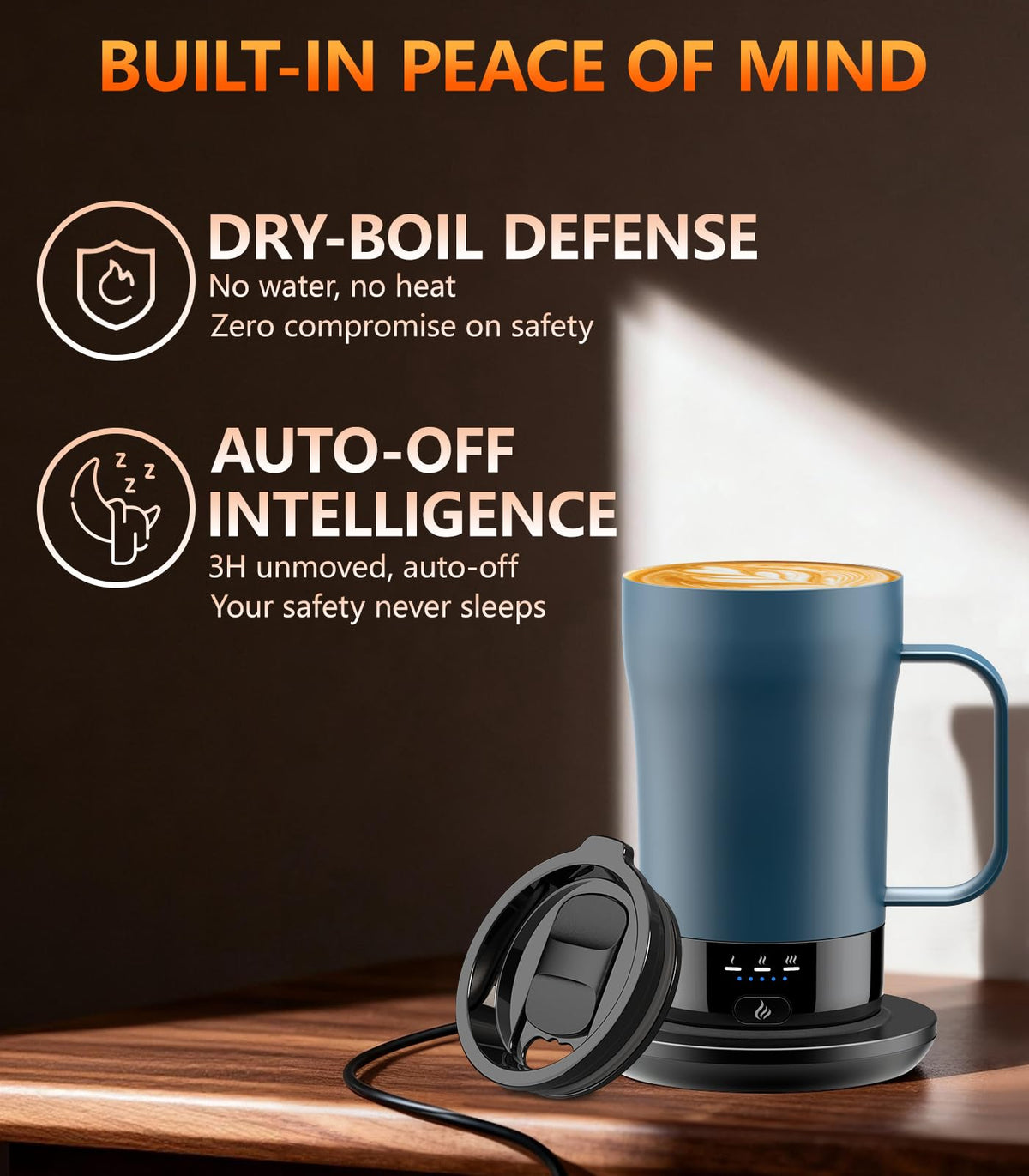 Hand holding PUSEE mug emphasizes ergonomic grip for comfortable sipping