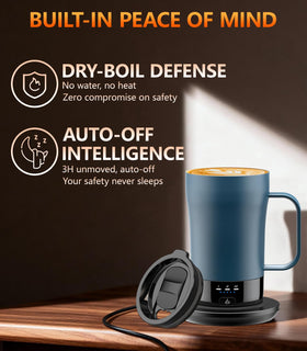 Hand holding PUSEE mug emphasizes ergonomic grip for comfortable sipping