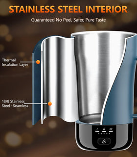LED indicator shows three heat presets for precise temperature control