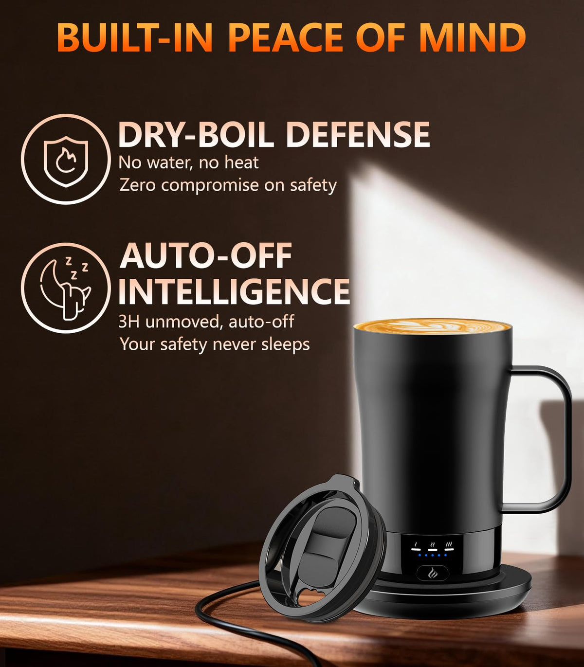 Mug interior is scratch-resistant and preserves flavor without metallic aftertaste