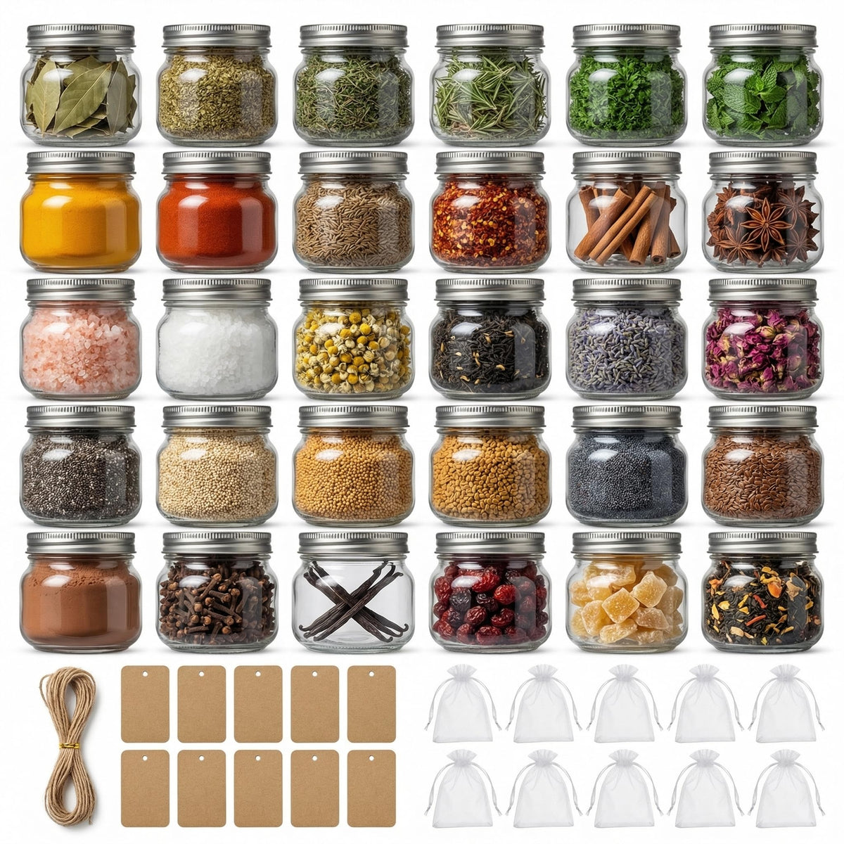PUSKMAY 8 oz mason jar with clear glass ideal for labeling and gifting.