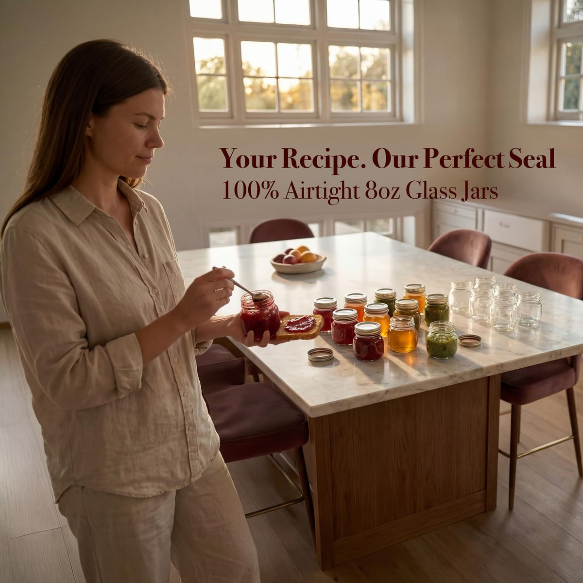 PUSKMAY airtight lid with plastisol seal keeps spices dry and fresh in the pantry