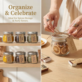 PUSKMAY 8 oz jars demonstrate clear glass ideal for showcasing jams and toppings