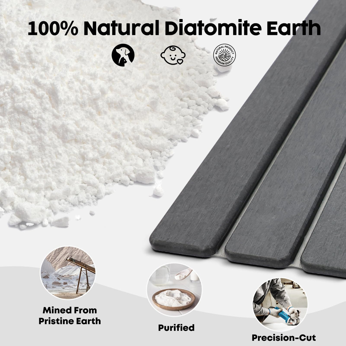 Puxinargo diatomaceous earth surface demonstrates rapid water uptake after use