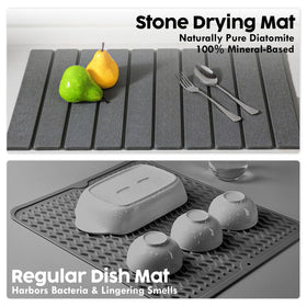 Puxinargo foldable drying mat stored neatly beside a drawer