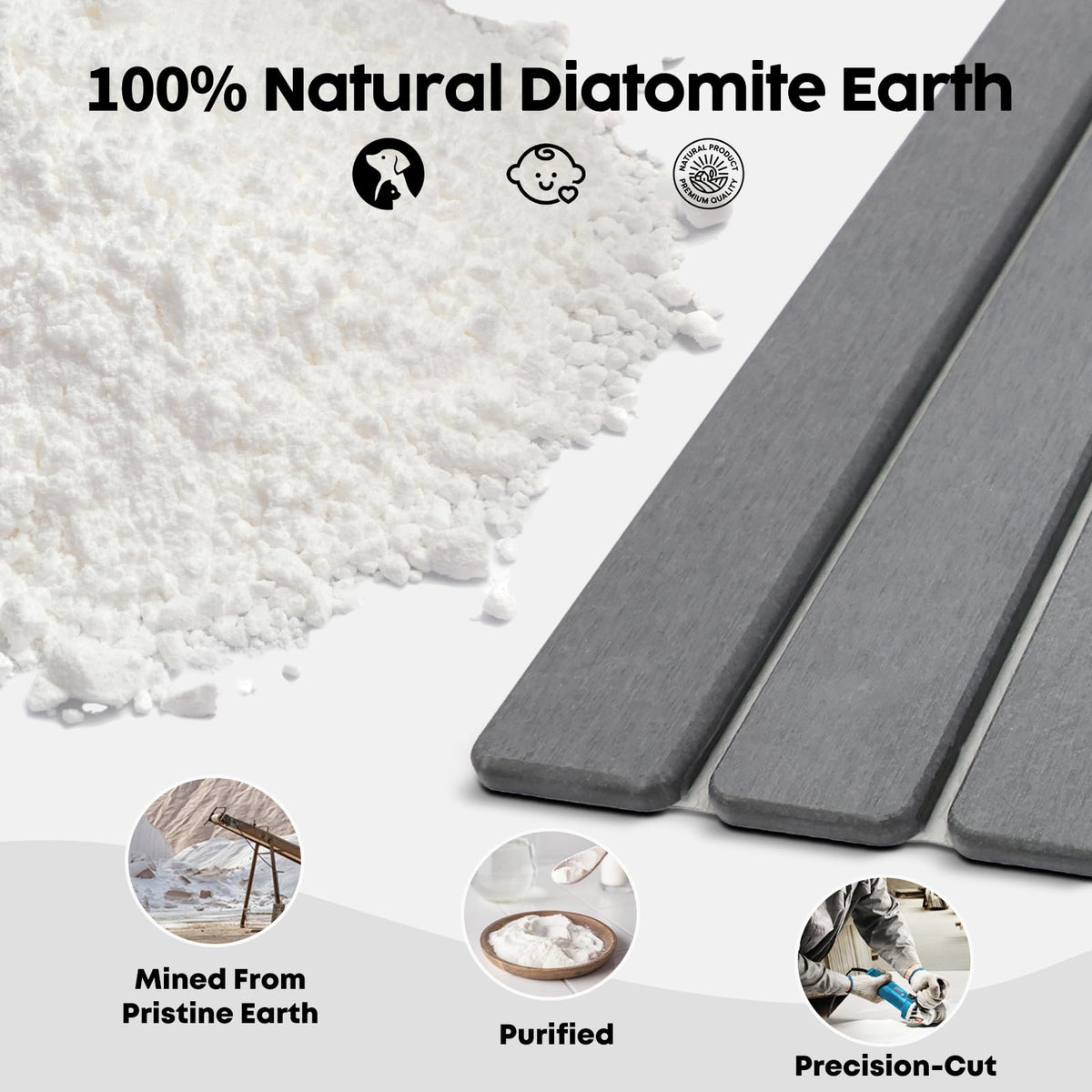 Puxinargo large stone drying mat folded storage saves space when not in use