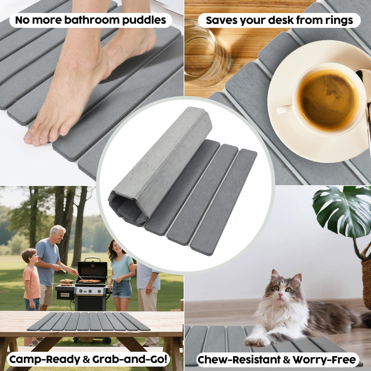 Puxinargo large stone drying mat non-slip surface prevents sliding on counters