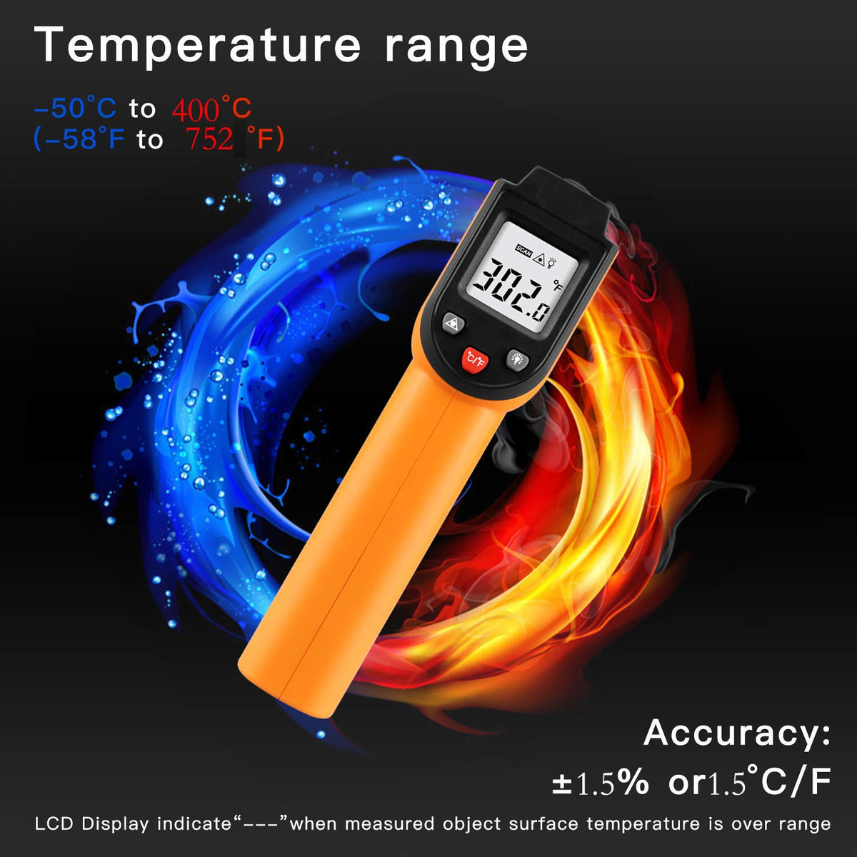 PWWDADA non-contact thermometer for kitchen use and oven checks.
