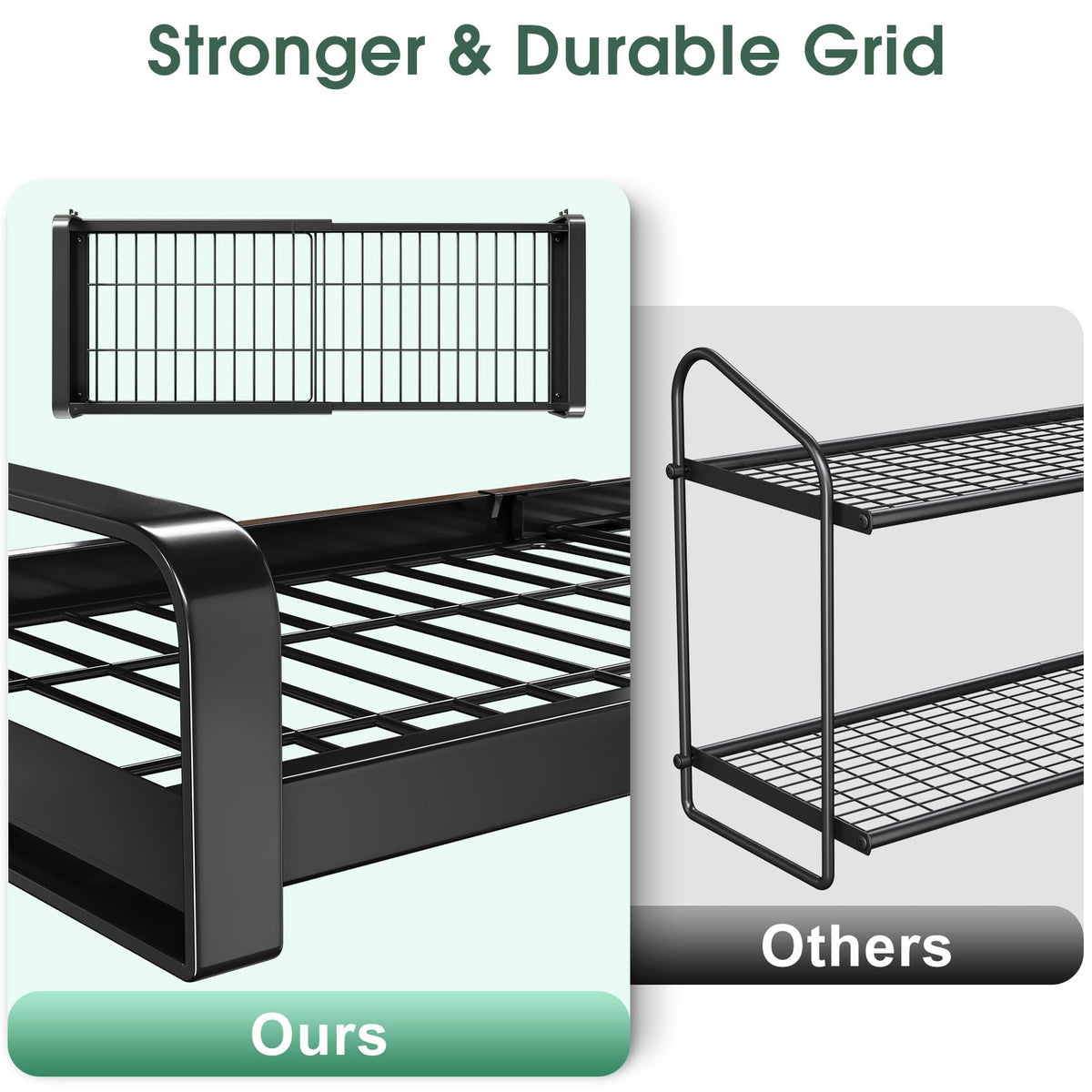 PXRACK durable carbon steel construction withstands heavy cookware and daily use